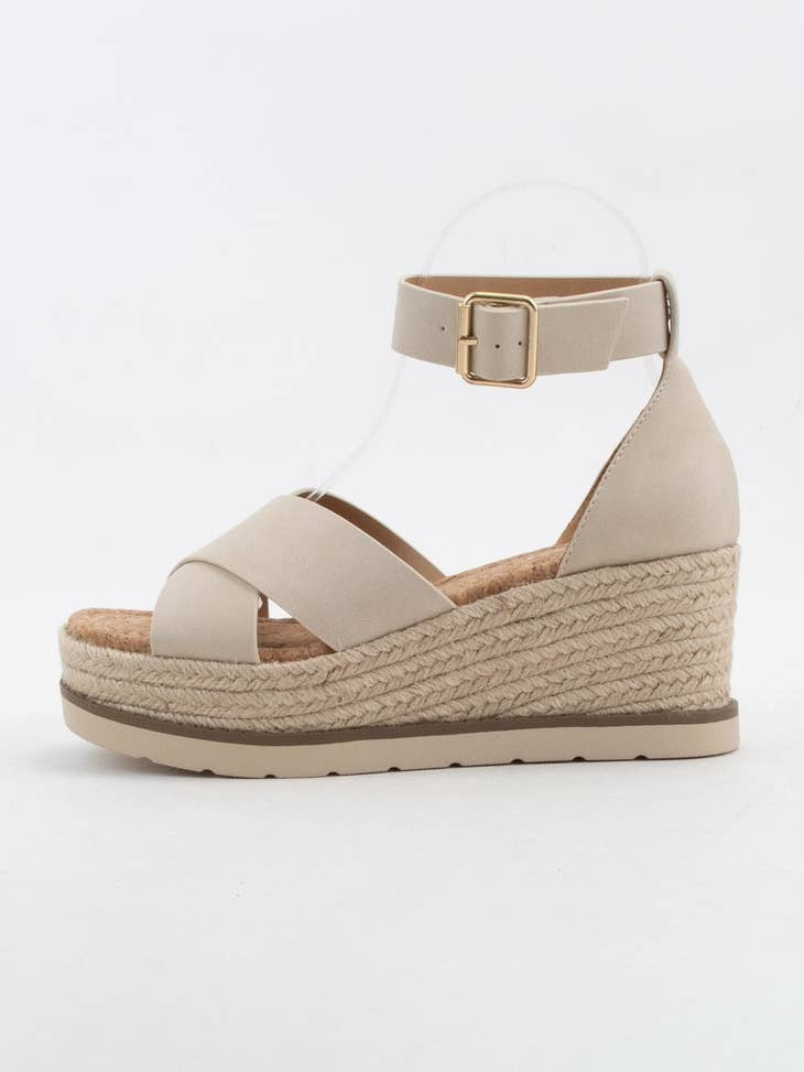 Fabian Bold Cross Strap Wedge Sandal