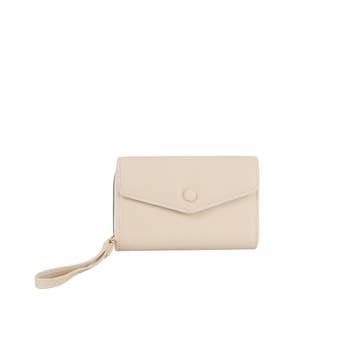 Button detailed trifold wallet | Ivory