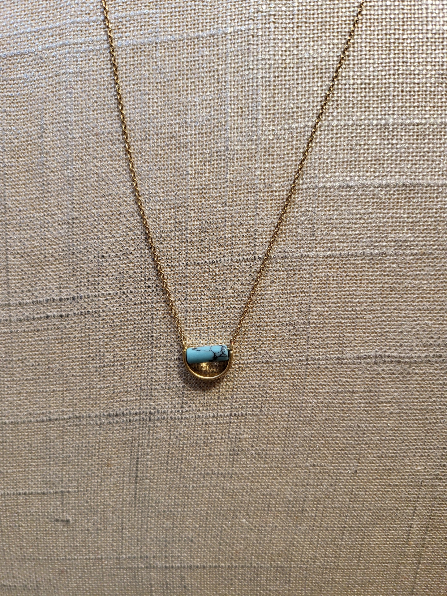 Blue Marble Bar with Gold Chain