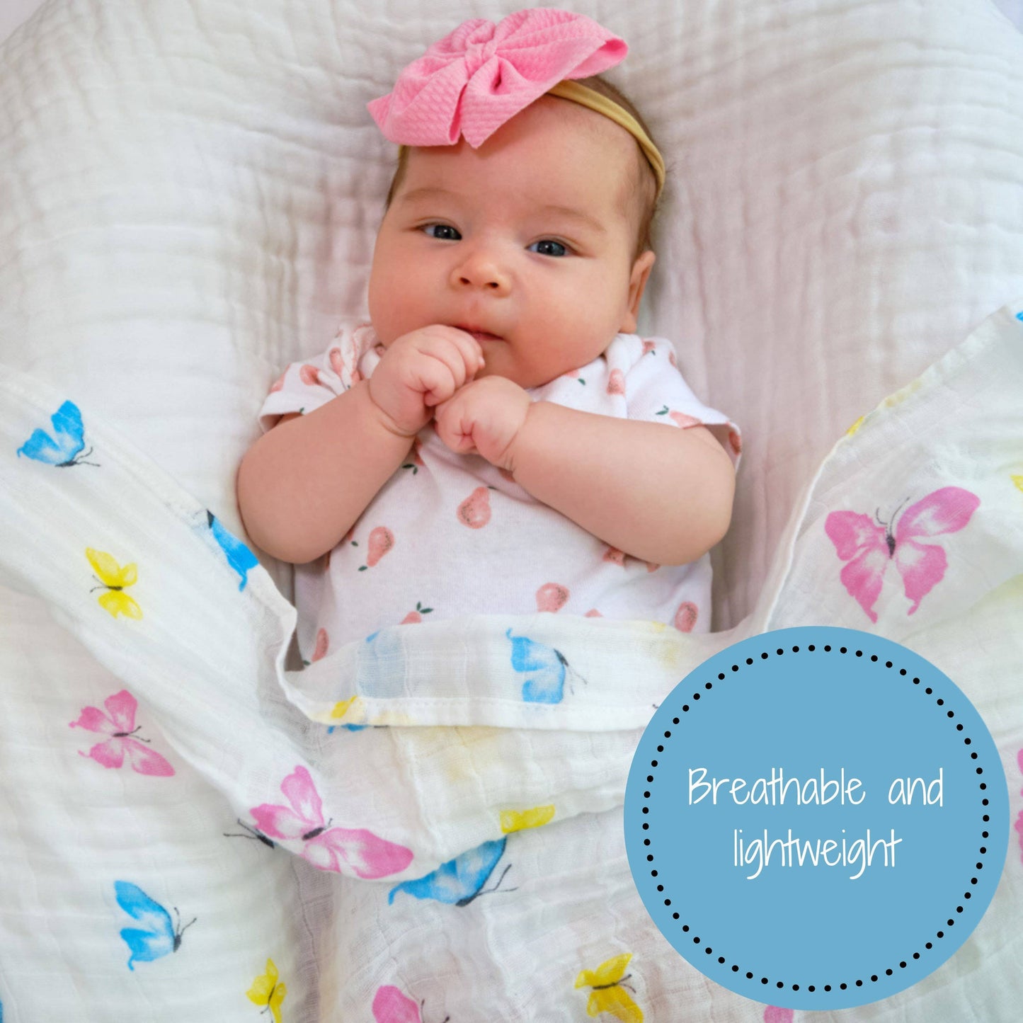 Butterfly Kisses Baby Swaddle Blanket