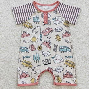 Adventure fishing short sleeves baby boy romper