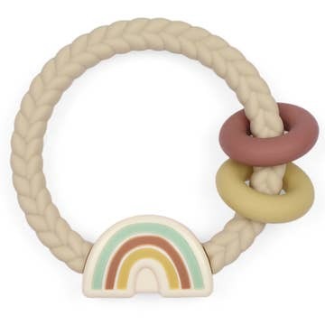 Ritzy Rattle Silicone Teether Rattles | Neutral Rainbow