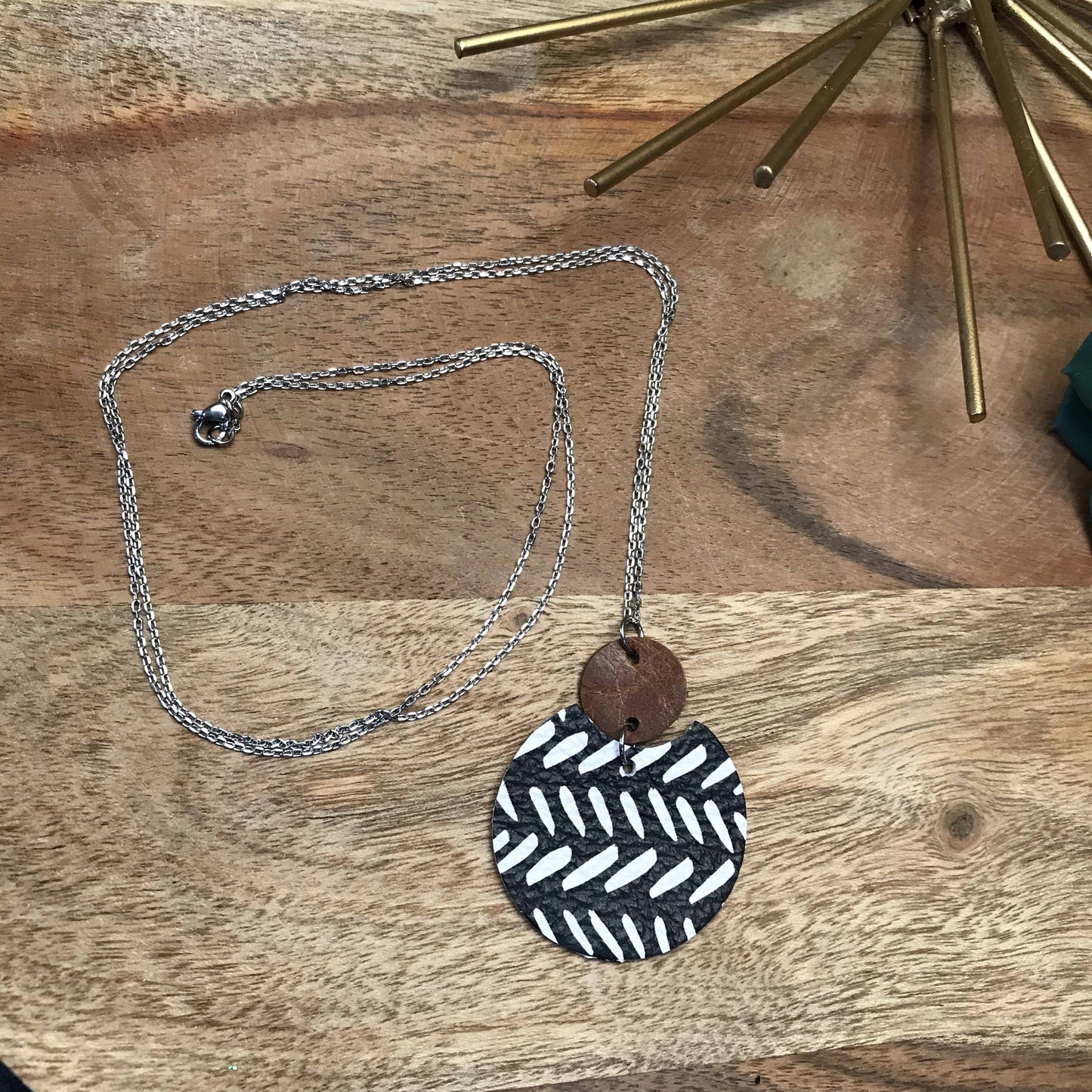 Necklace: Cognac & Boho Chevron