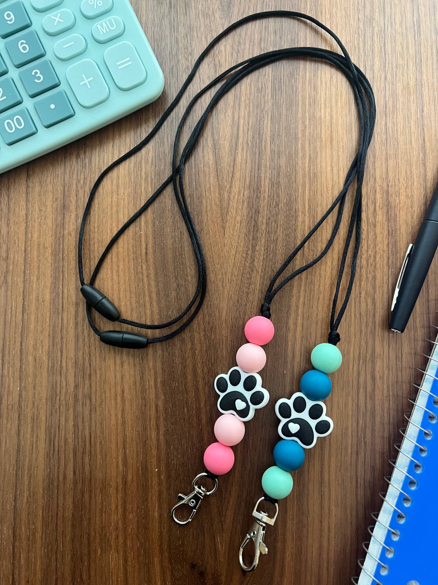 Silicone Paw Print Lanyard - 20” Long with Breakaway Clasp