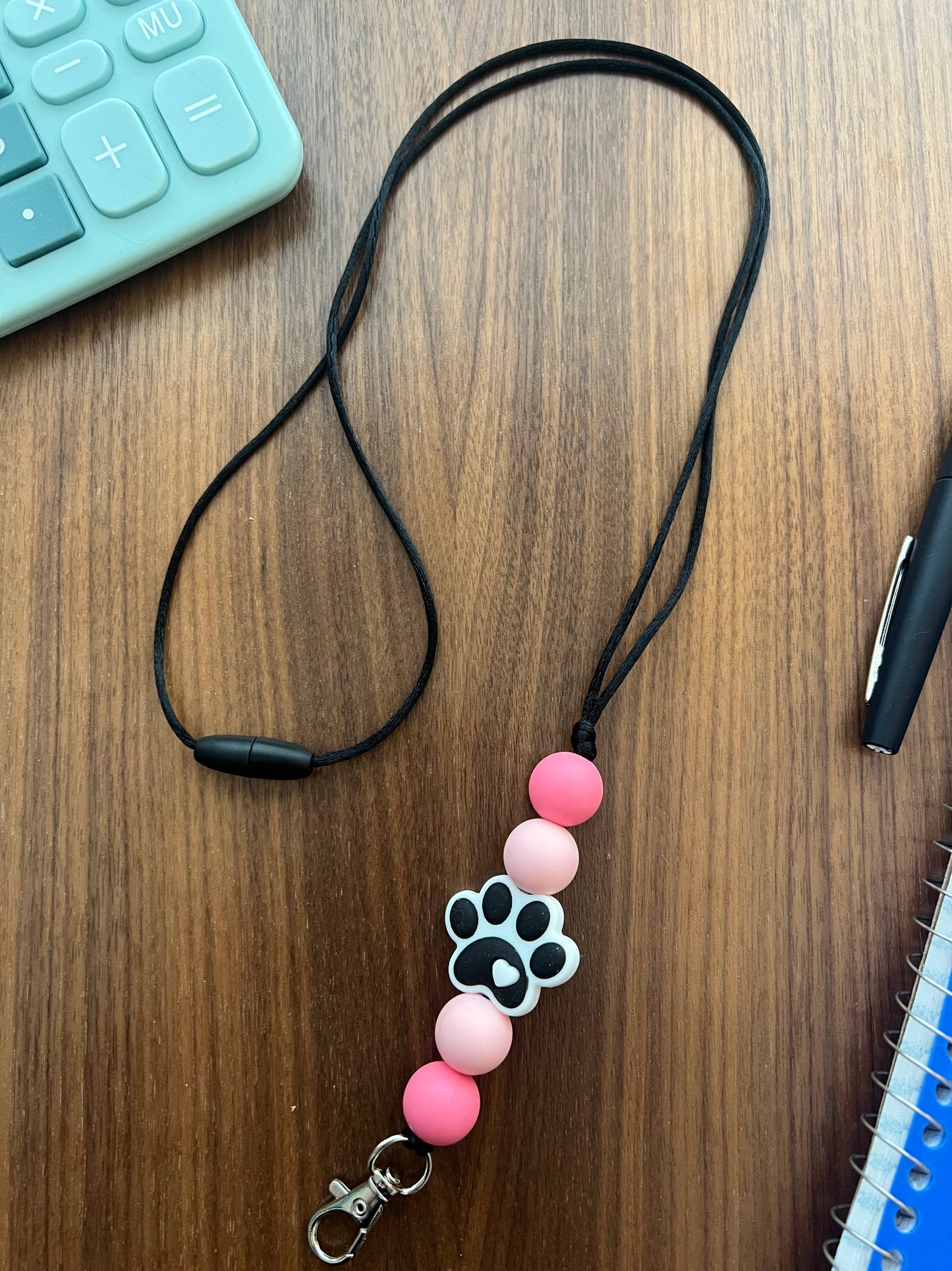 Silicone Paw Print Lanyard - 20” Long with Breakaway Clasp