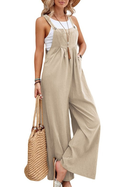 Khaki Solid Jumpsuit